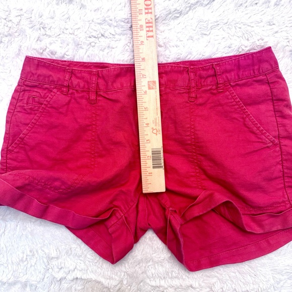 GAP khaki Coral pink  Linen-Cotton Shorts | Cuffed Hem | 3” Inseam - Picture 3 of 7